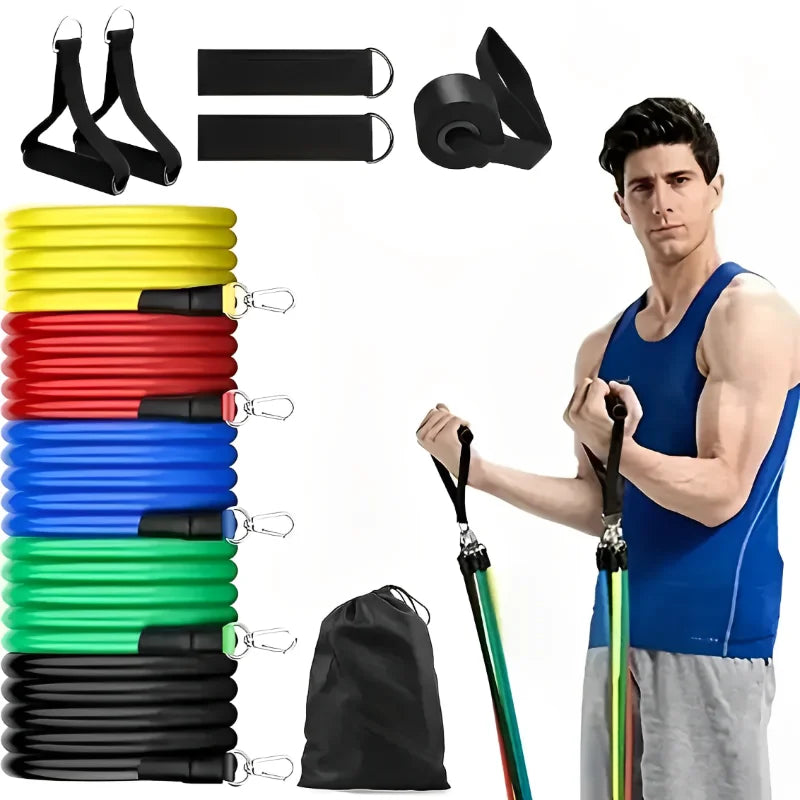 11pcs/Set Pull Rope Resistance Bands Fitness Equipment
