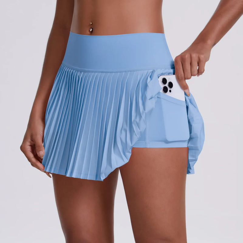 Summer Women’s Tennis Pleated Skirt with Inner Shorts