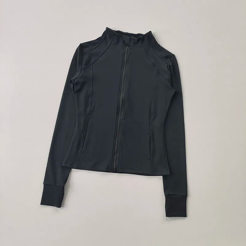 Women’s Slim Fit Zip-Up Yoga Jacket – Quick Dry Fitness Top