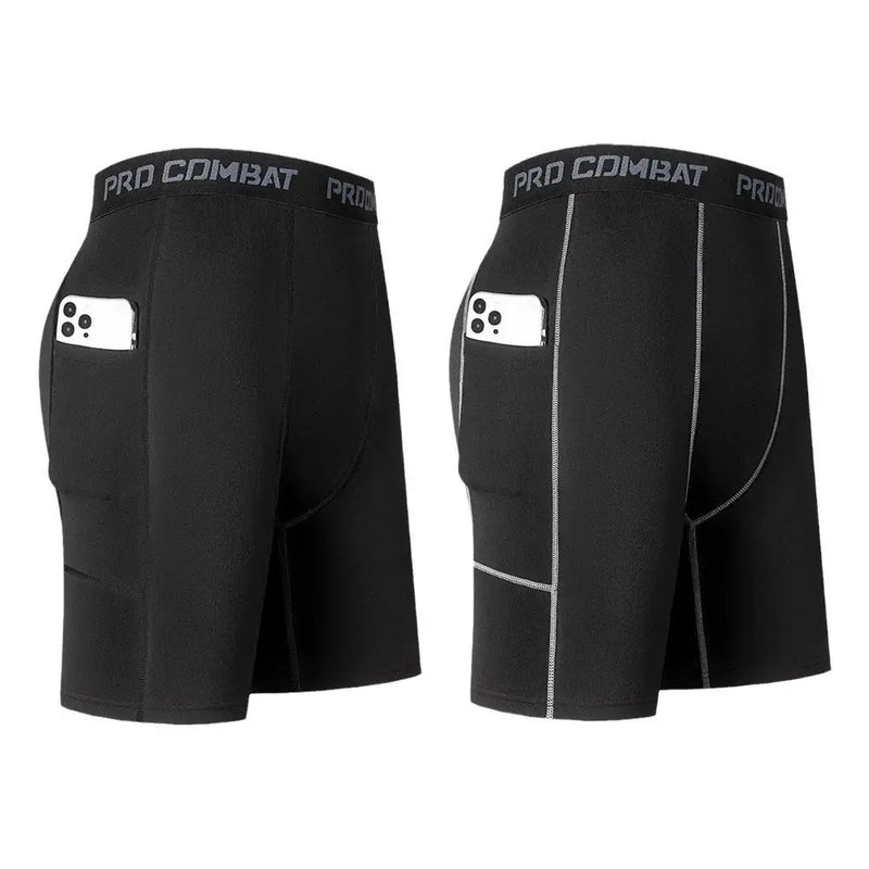 Men's Compression Running Shorts – Quick-Dry Athletic Training Shorts with Pocket