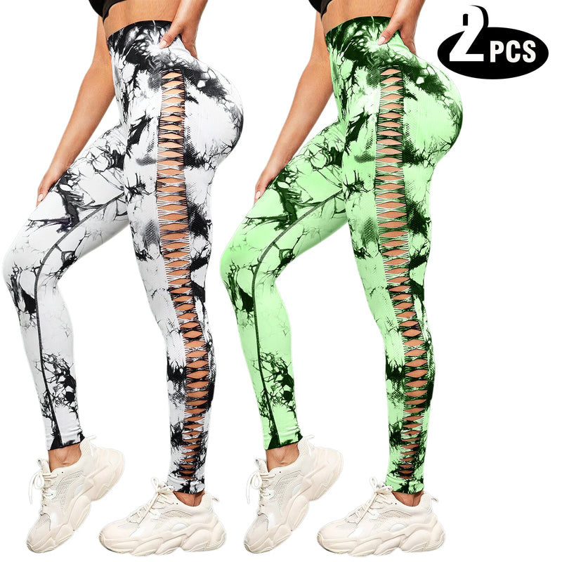 2 Pack Women’s High Waisted Seamless Butt Lifting Yoga Leggings