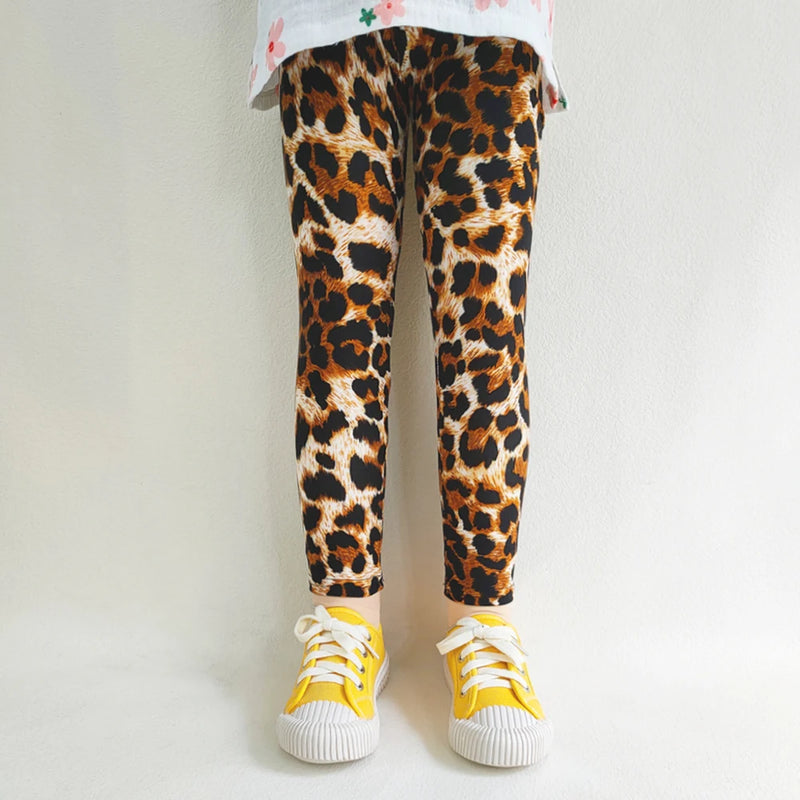 Girls Printed Leggings – Cat, Flower & Leopard Slim Pants (Sizes for 2–11yrs.)