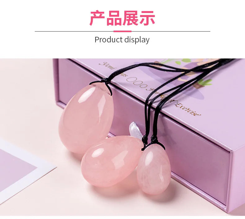 100% Pure Natural Quartz Yoni Egg Set Kegel Exerciser Balls