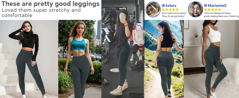 2 Pack Women’s High Waisted Seamless Butt Lifting Yoga Leggings