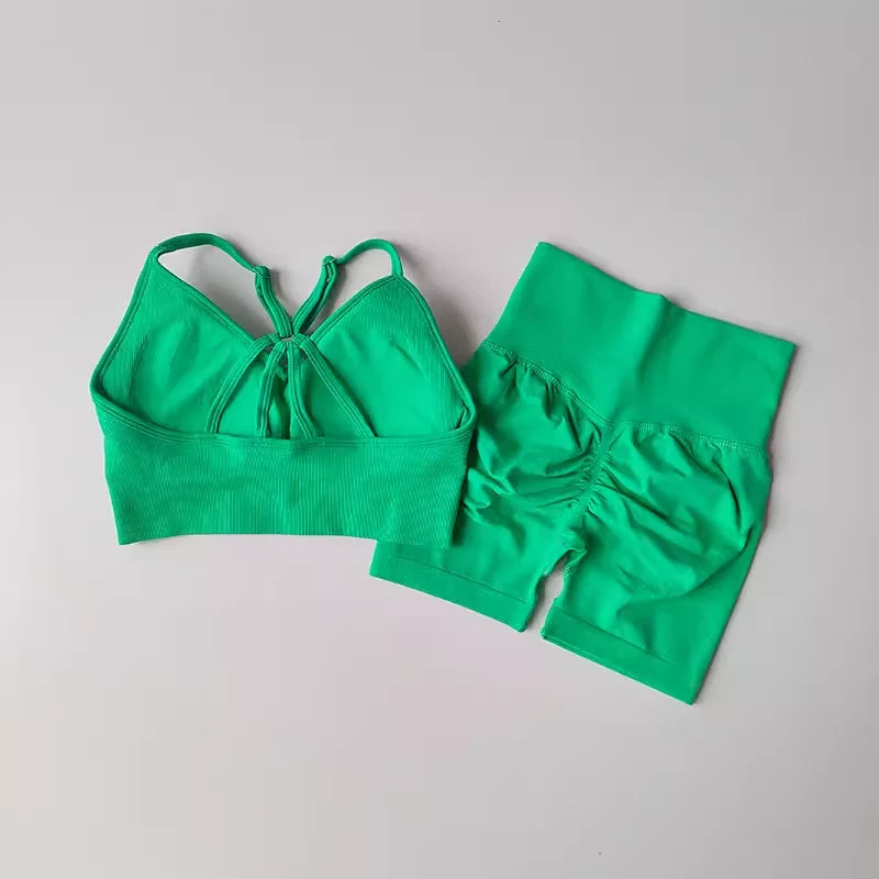 2 Pcs Yoga Sets Women High Waist Workout Outfits