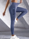 Solid Color High Waist Leggings with Side Pockets – Women's Push-Up Yoga & Fitness Pants