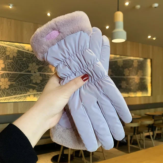 Women's Winter Ski Gloves – Thick Fleece-Lined Waterproof Touchscreen Gloves