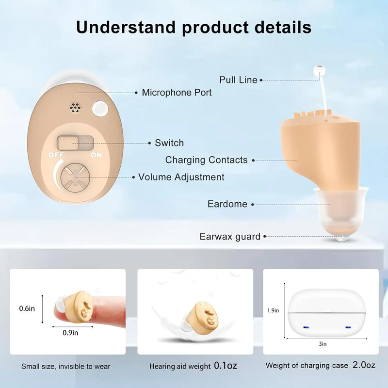 invisible Wireless Rechargeable Mini Hearing Aids Elderly