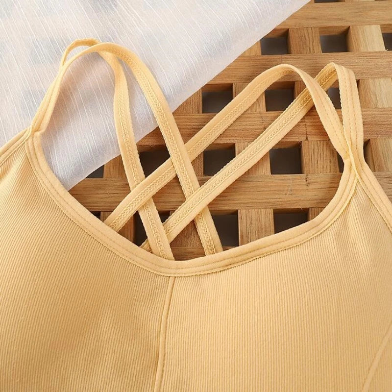 Sexy Women’s Back Cross Strap Tank Top Sports Bra