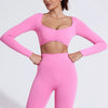 QINACTIVE Women’s Long Sleeve Yoga Crop Top