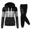 Women’s Printed Color Block Hoodie & Sweatpants Set
