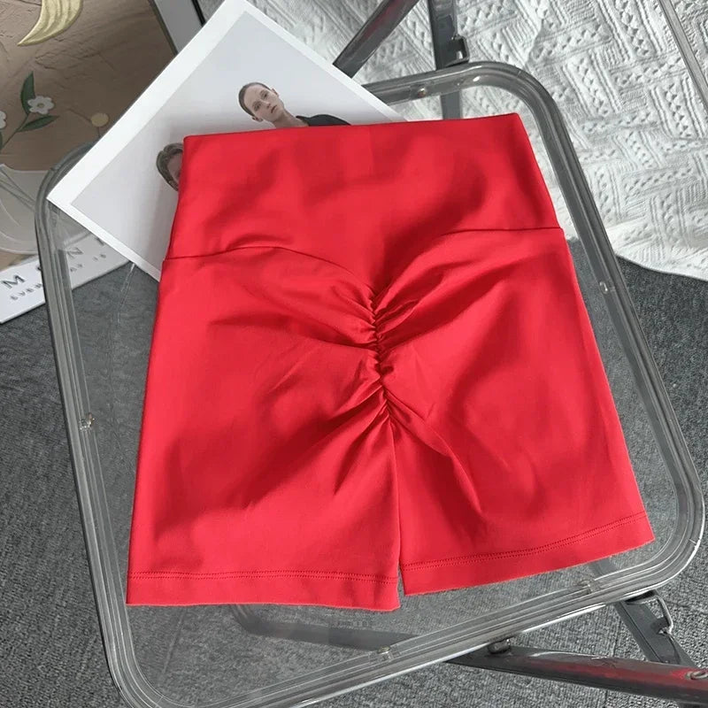 Solid Color High Waist Seamless Butt Lift Yoga Shorts