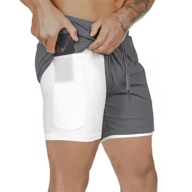 Men’s 2-in-1 Running & Training Shorts – Summer Double-Layer Sportswear