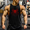 Men’s Red Spider Print Gym Tank Top – Breathable Sleeveless Bodybuilding Shirt