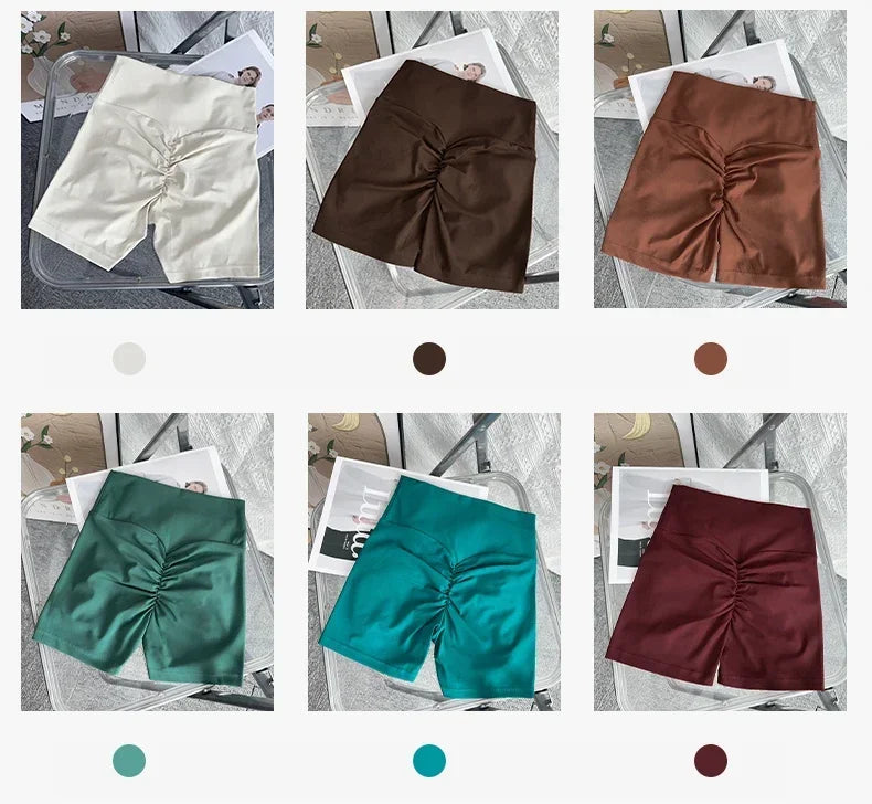 Solid Color High Waist Seamless Butt Lift Yoga Shorts