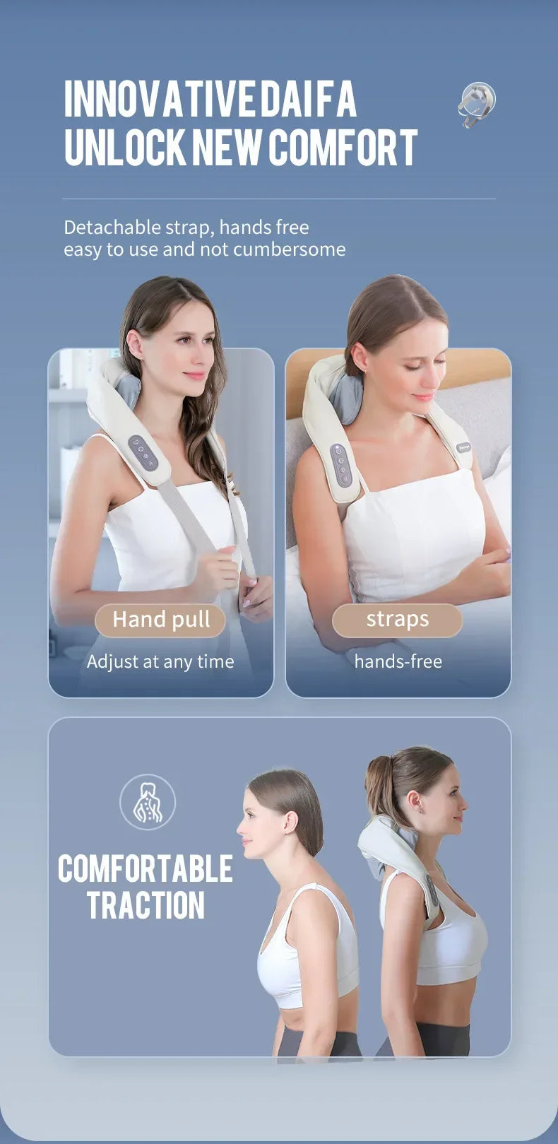 Wireless Neck & Back Massager – Deep Relief for Neck, Shoulder & Trapezius Tension