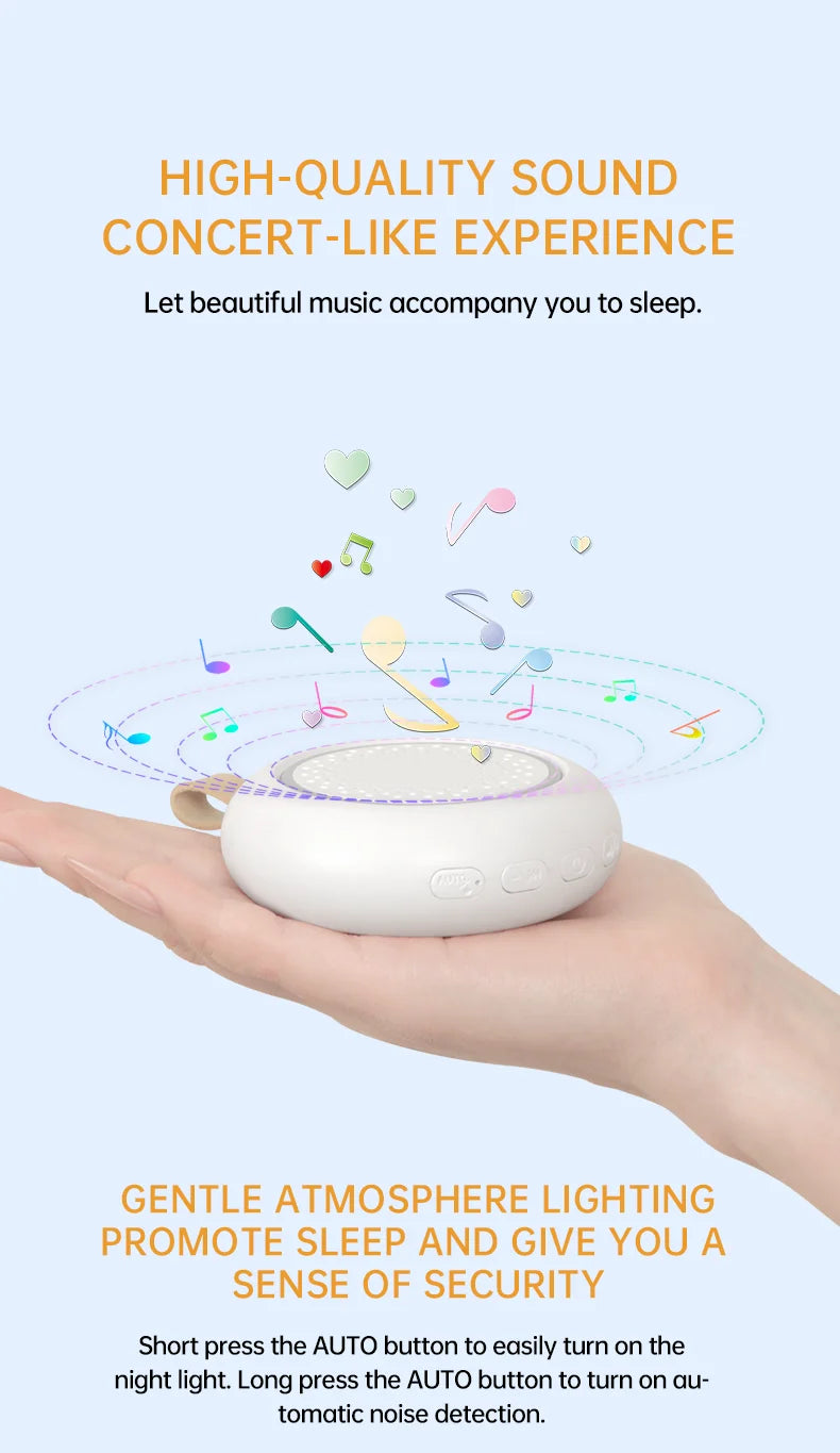 Portable White Noise Machine with Sleep Light (Rechargeable)