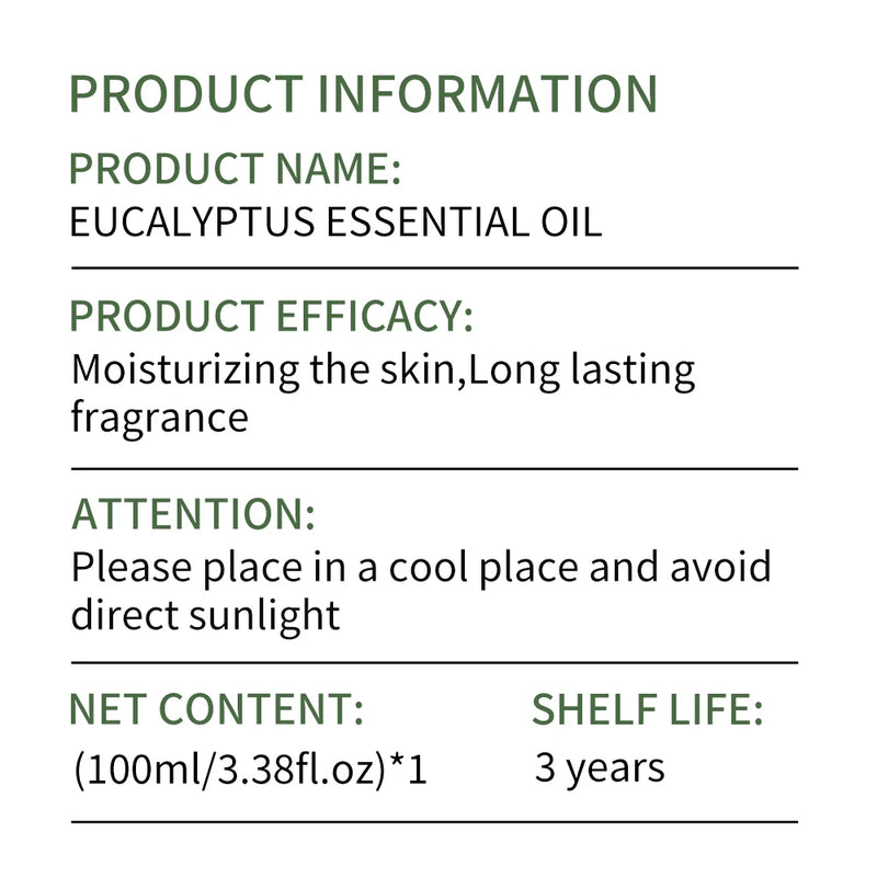 Eucalyptus Plant Essential Oil for Face and Body