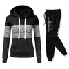 Women’s Printed Color Block Hoodie & Sweatpants Set