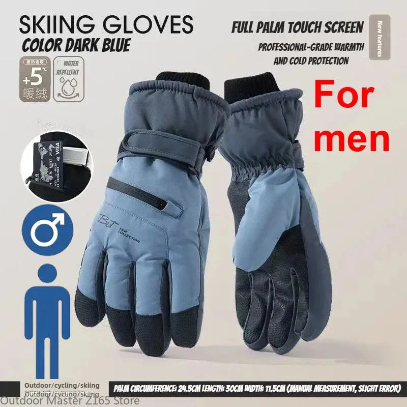 Unisex Winter Cycling Gloves – Warm Thermal Ski Gloves with Non-Slip Grip
