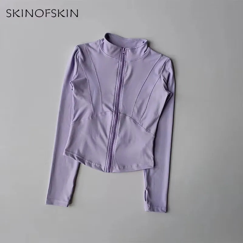 Women’s Slim Fit Zip-Up Yoga Jacket – Quick Dry Fitness Top