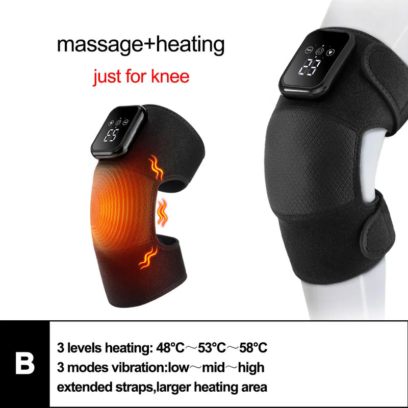 3-in-1 Electric Heated Vibration Massager for Knee, Shoulder & Elbow