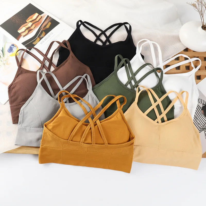 Sexy Women’s Back Cross Strap Tank Top Sports Bra