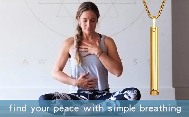 Stainless Steel Mindful Breathing Necklace - Anxiety Relief