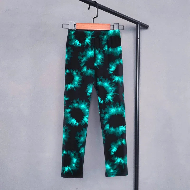 Girls Printed Leggings – Cat, Flower & Leopard Slim Pants (Sizes for 2–11yrs.)