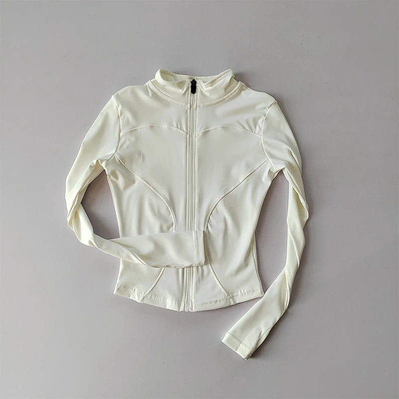 Women’s Slim Fit Zip-Up Yoga Jacket – Quick Dry Fitness Top