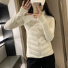 Women's Lightweight Goose Down Jacket – Slim Fit Stand Collar Winter Coat