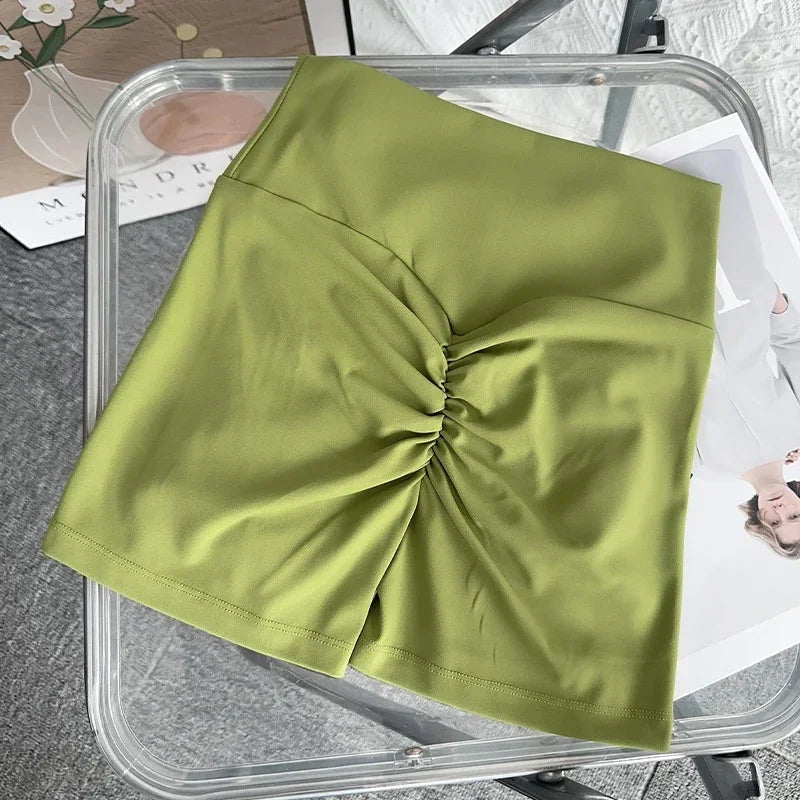 Solid Color High Waist Seamless Butt Lift Yoga Shorts