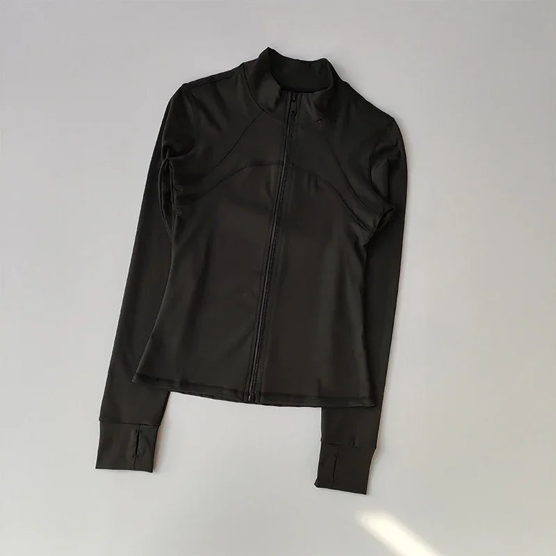 Women’s Slim Fit Zip-Up Yoga Jacket – Quick Dry Fitness Top