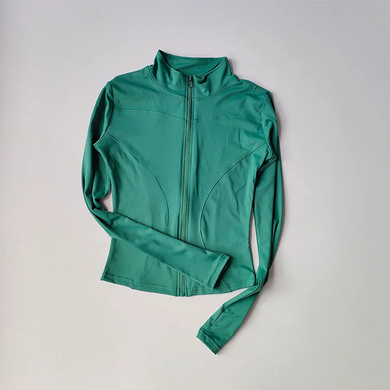 Women’s Slim Fit Zip-Up Yoga Jacket – Quick Dry Fitness Top