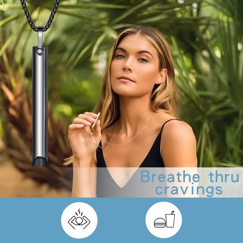 Stainless Steel Mindful Breathing Necklace - Anxiety Relief