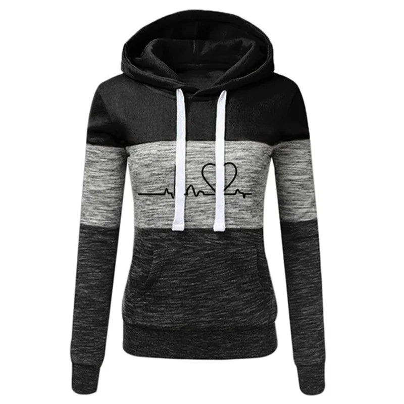 Women’s Printed Color Block Hoodie & Sweatpants Set