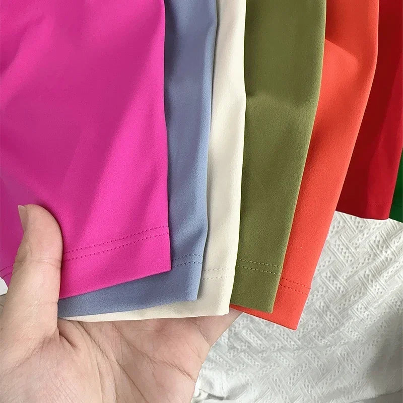 Solid Color High Waist Seamless Butt Lift Yoga Shorts