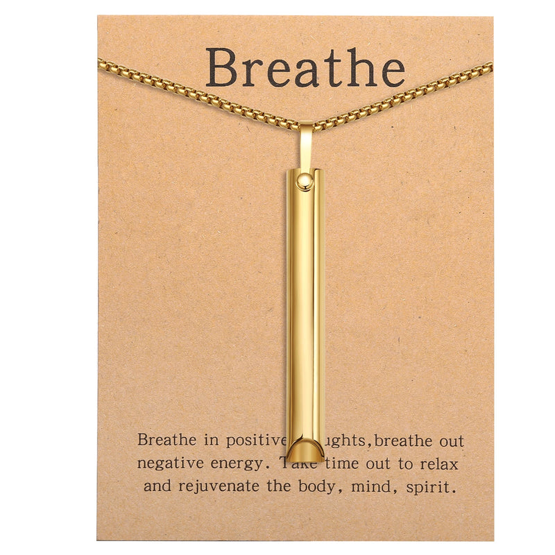 Stainless Steel Mindful Breathing Necklace - Anxiety Relief