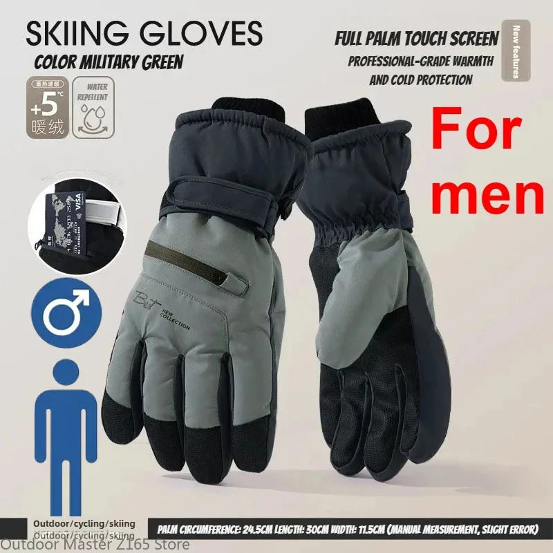 Unisex Winter Cycling Gloves – Warm Thermal Ski Gloves with Non-Slip Grip