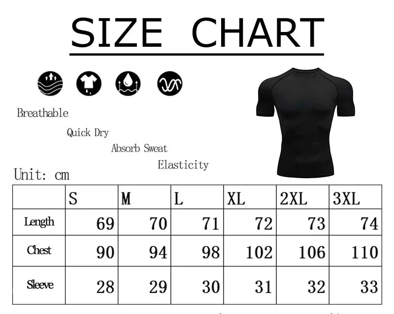 Men's Quick-Drying Breathable Elastic Short-Sleeved Compression Shirt