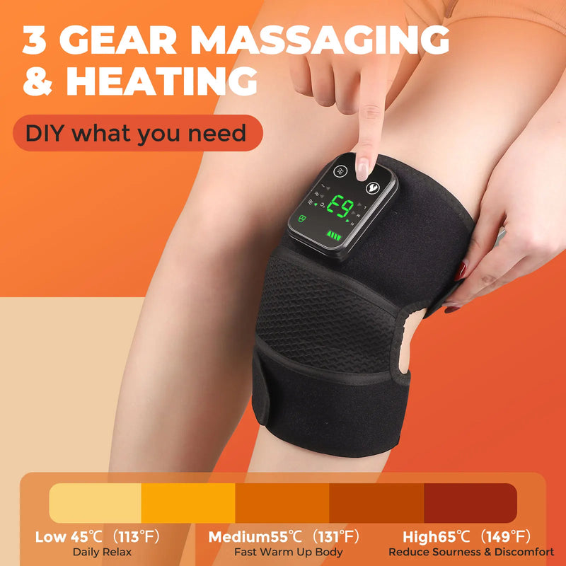 3-in-1 Electric Heated Vibration Massager for Knee, Shoulder & Elbow