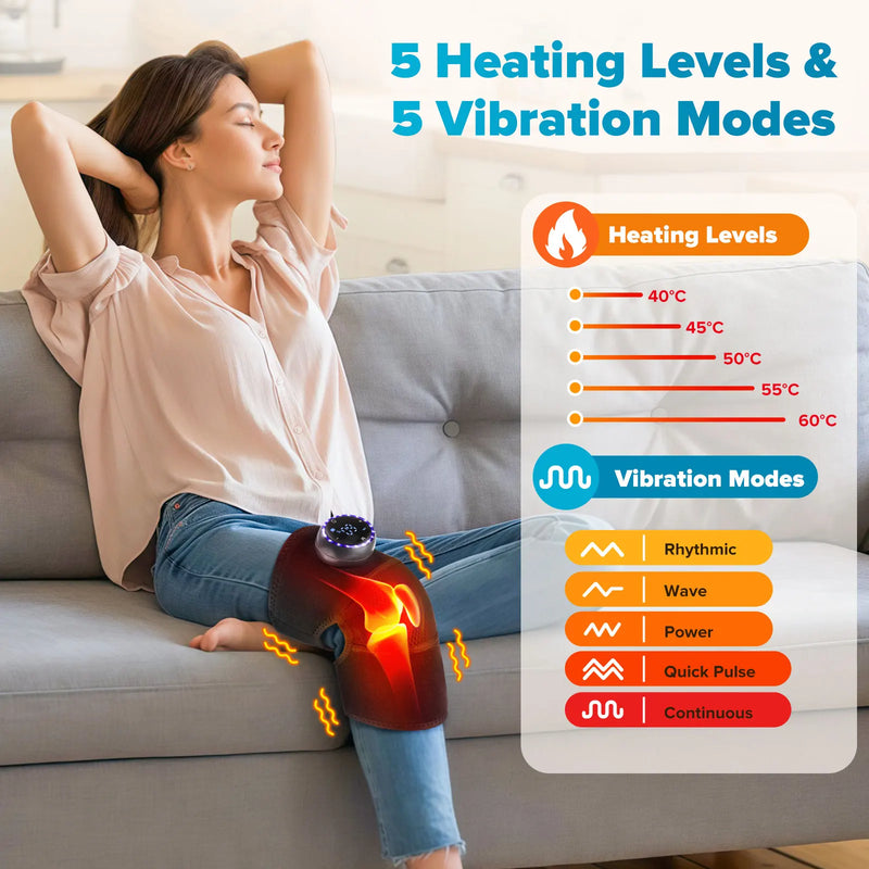 Heated Vibration Massage Pad for Knee, Shoulder & Elbow