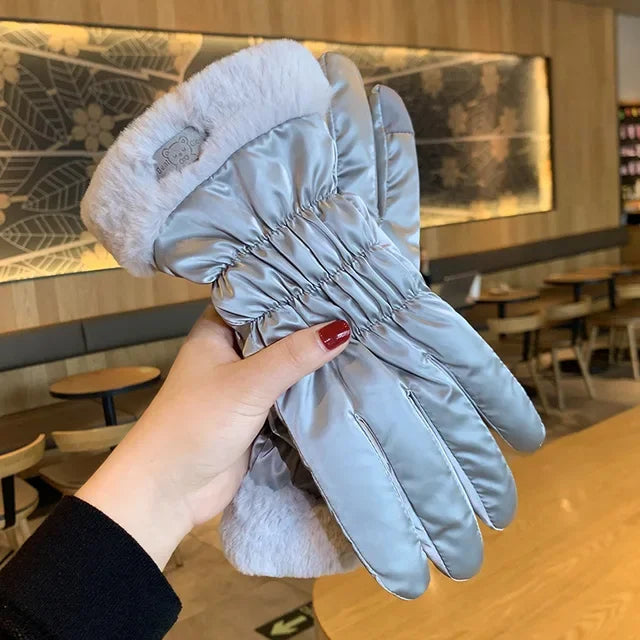 Women's Winter Ski Gloves – Thick Fleece-Lined Waterproof Touchscreen Gloves