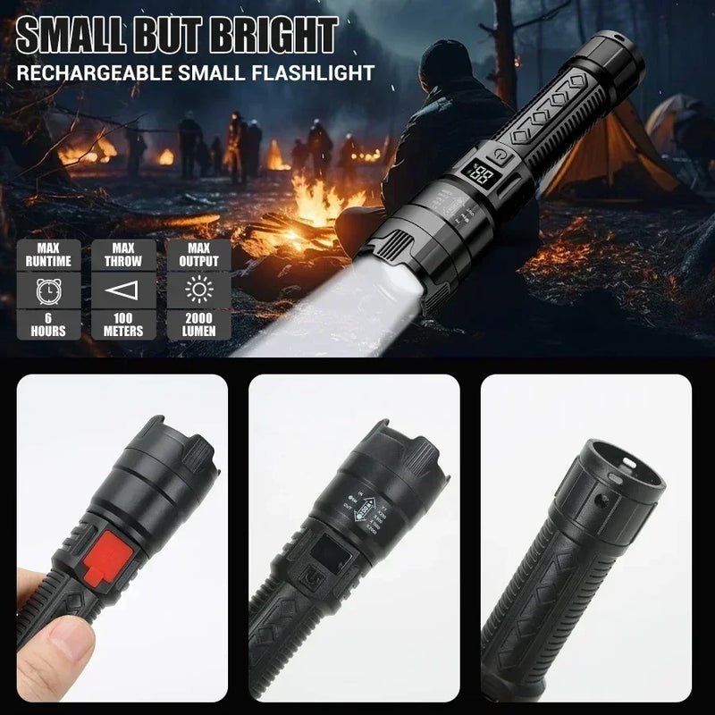 KDULIT High Power Rechargeable LED Flashlight: