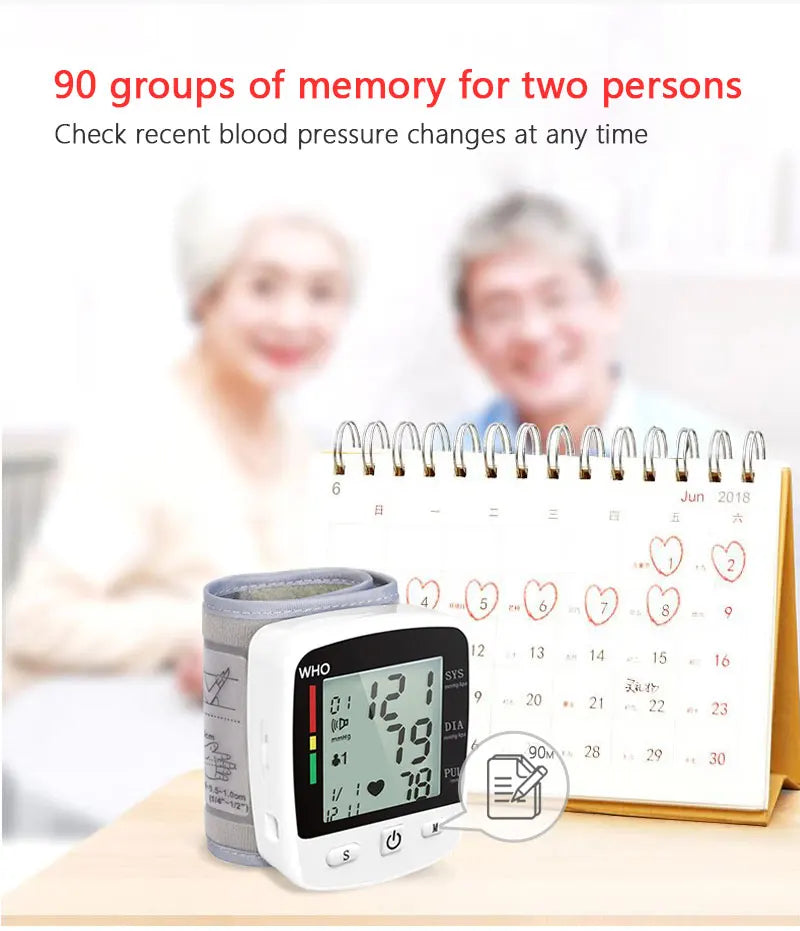 Rechargeable Digital Blood Pressure Monitor Wrist