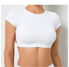 Women's Backless Muscle Back Sports Tee – Open Back Workout Yoga Training T-Shirt