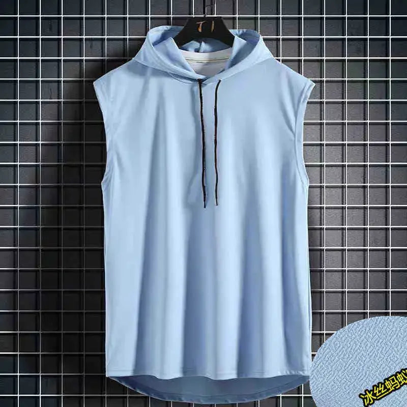 Men’s Lace-Up Hooded Sleeveless Vest – Hip-Hop Sports Tank Top