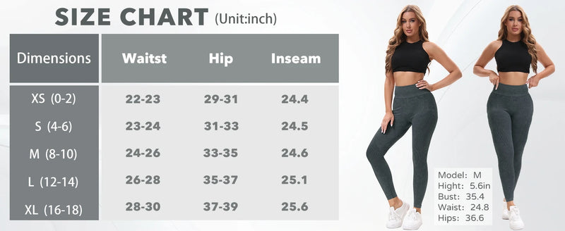 2 Pack Women’s High Waisted Seamless Butt Lifting Yoga Leggings