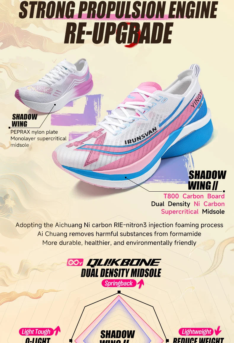 Carbon Plate Marathon Running Shoes – Lightweight Racing Sneakers with Stable Support & Cushioning