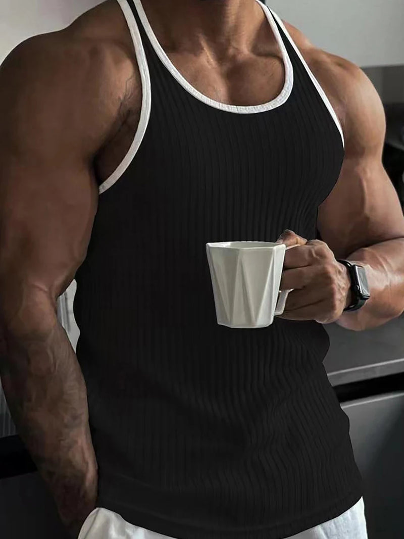 Men’s Sleeveless Racerback Muscle Tank Top – Gym Workout & Streetwear